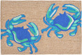 "DANCING BLUE CRABS" INDOOR OUTDOOR RUG - BLUE CRAB RUG - 20" x 30" - NAUTICAL DECOR