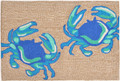 "DANCING BLUE CRABS" INDOOR OUTDOOR RUG -BLUE CRAB RUG - 24" x 36" - NAUTICAL DECOR