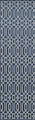 "ALHAMBRA" INDOOR OUTDOOR GEOMETRIC DESIGN RUG - NAVY BLUE - 2'3" x 7'6" RUNNER 