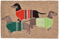 "DASHING DACHSHUNDS" INDOOR OUTDOOR RUG - DACHSHUND TRIO IN CHRISTMAS SWEATERS - 30" x 48"