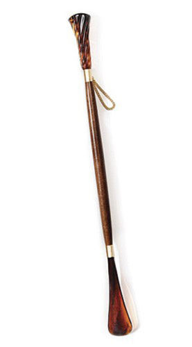 20" L HORSE HEAD LONG HANDLED SHOE HORN NICKEL PLATED MENS GIFTS 