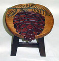 PINECONE WOODEN FOOTSTOOL - PINE CONE FOOT STOOL