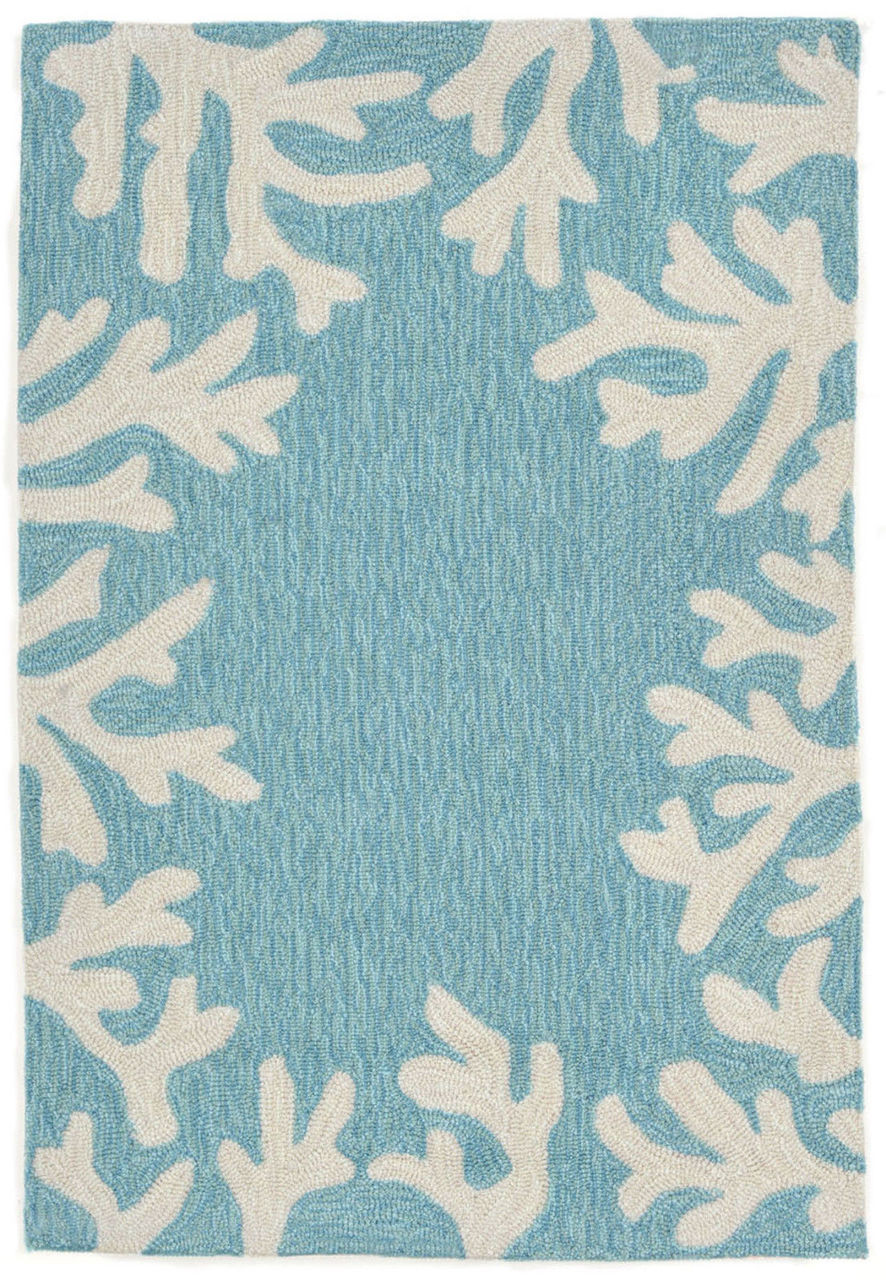 "CAPE CORAL" INDOOR OUTDOOR RUG CORAL 2' X 5' RUNNER CORAL BORDER RUG 