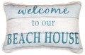 "WELCOME TO OUR BEACH HOUSE" THROW PILLOW - 12.5" X 8.5" - NAUTICAL DECOR