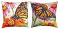 "MAJESTIC MONARCH BUTTERFLY" INDOOR OUTDOOR REVERSIBLE PILLOW - 18" SQUARE
