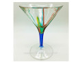 "POSITANO" MARTINI GLASS - BLUE STEM - HAND PAINTED VENETIAN GLASSWARE