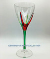 "POSITANO" WINE GLASS - GREEN STEM - HAND PAINTED VENETIAN GLASSWARE