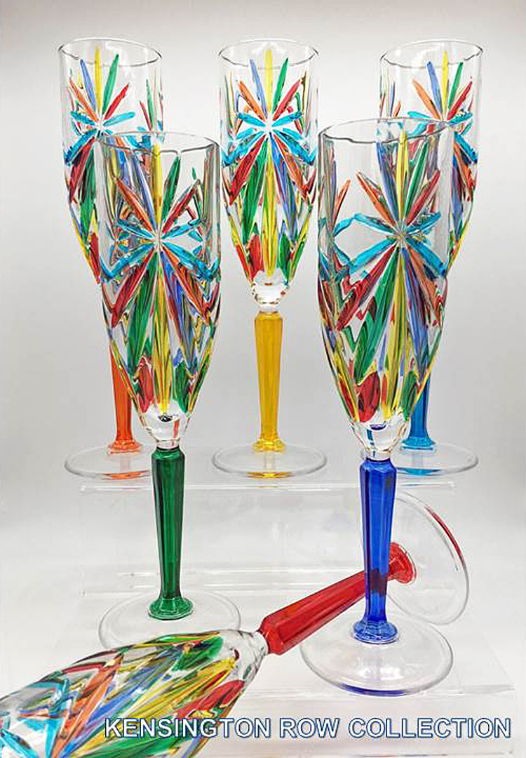 Venetian Champagne Flutes - Set of 6