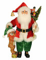 SANTA FIGURINE WITH PUPPY DOG AND TOY SACK