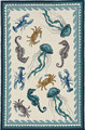 "KEY BISCAYNE" INDOOR OUTDOOR RUG - 5' X 7'6" - NAUTICAL DECOR - FREE SHIPPING*