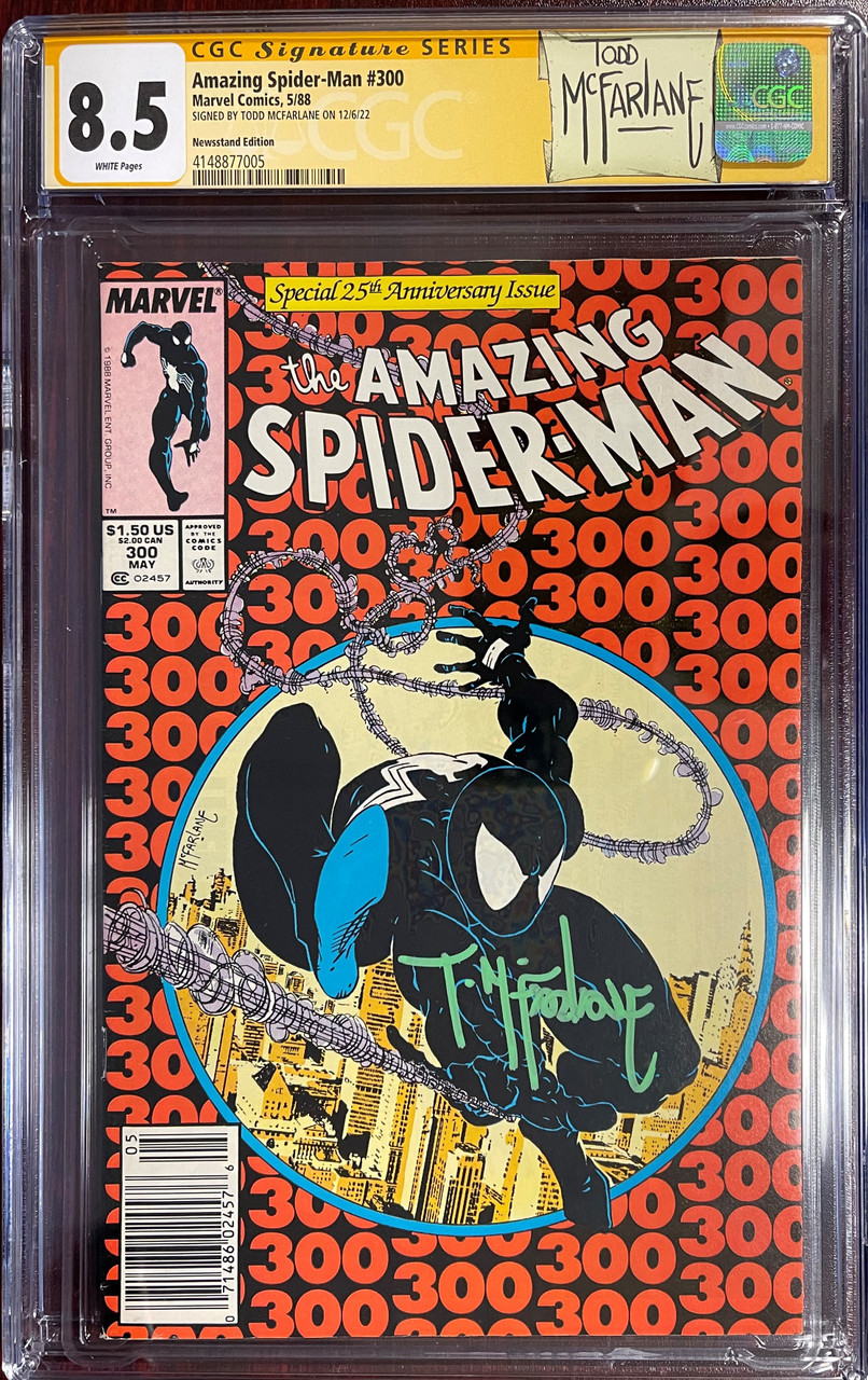 AMAZING SPIDER-MAN #300 NEWSSTAND 1ST APPEARANCE VENOM SIGNED MCFARLANE CGC  8.5