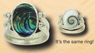 Eye oF Shiva and Abalone Happy Hour Ring