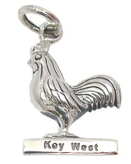 Chicken "Key West" Charm. Sterling Silver.