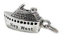 3D Cruise Ship "Key West" Charm. Sterling Silver