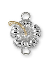Sterling Silver Hibiscus Clasp with 14K Gold Accent.