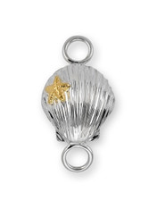 Sterling Silver Scallop Clasp with 14K Gold Accent. - SPECIAL ORDER