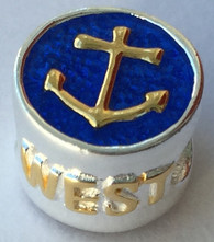 Anchor and Ships Wheel Key West Bead in Gold/Enamel