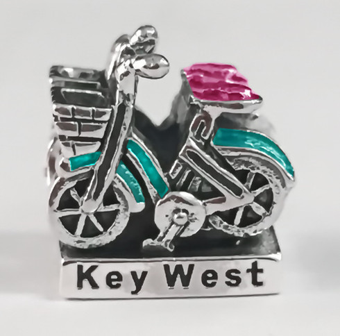 Key West Bike Enamel Bead