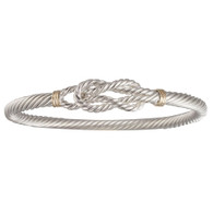 Sterling silver and 14kt gold Cable Sailors Knot Bracelet