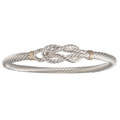 Sterling silver and 14kt gold Cable Sailors Knot Bracelet