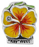 Key West Yellow Hibiscus with CZ and Enamel