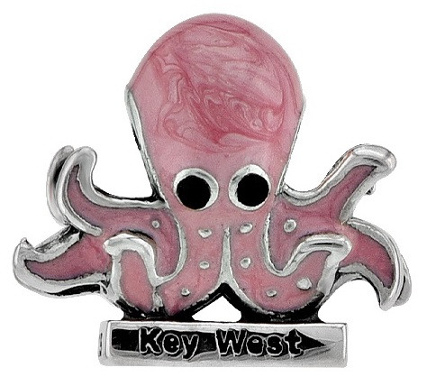 Key West Octopus with CZ and Enamel