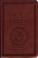 Laser Embossed Catholic Bible with Navy Cover - Burgundy NABRE