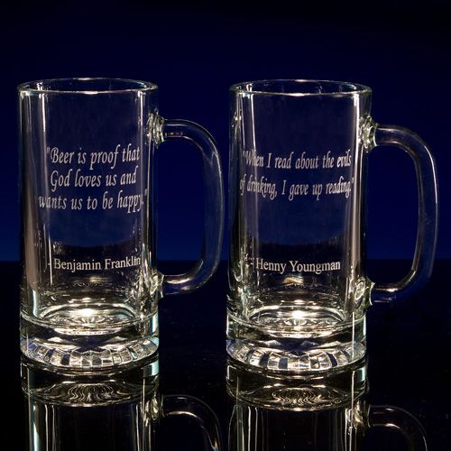 engraved beer stein