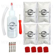 Includes 4 bags of 12 ozs and an Installation kit, filtered cores, red caps