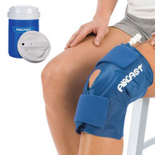 Aircast Knee Cryo/Cuff has an anatomic cuff design for complete coverage of the knee area. Includes Cooler!