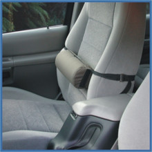 The Lumbar support for seat has a strap so you can adjust positioning. 