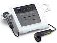 Metron Advanced Laser - with single 100mW laser probe. The first laser system which allows the therapist to set energy levels (joules) and time from the laser probe.