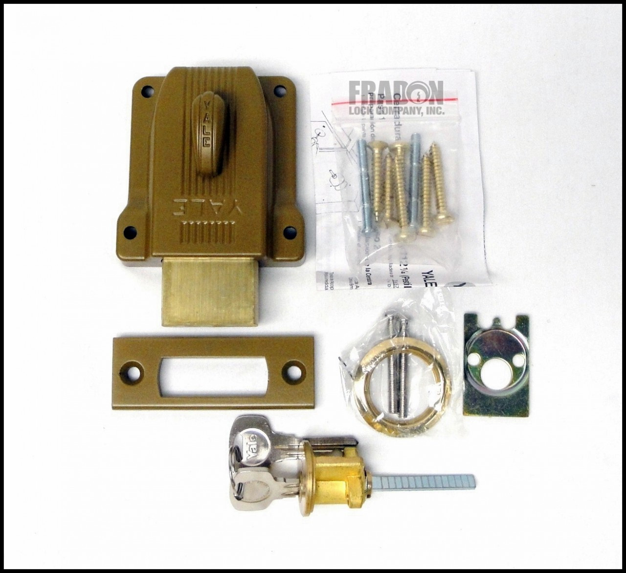 Yale 112F Heavy Duty Rim Lock Deadbolt Flat Strike SafeAndLockStore