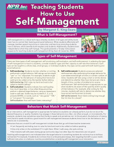 Teaching Students How to Use Self-Management