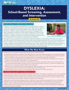 Dyslexia: School-Based Screening and Intervention” width=