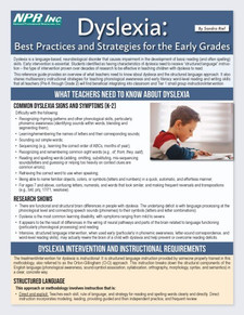 Dyslexia: Best Practices and Strategies for the Early Grades