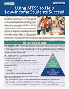Using MTSS to Help Low-Income Students Succeed
