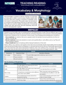 eaching Reading: Mastering the Fundamentals - Vocabulary & Morphology (Guide #3) cover