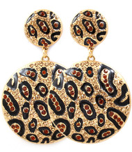 Leopard Disc Earrings