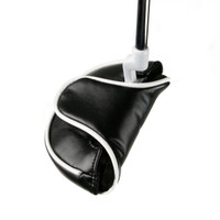 Black Mallet Blade Putter Head Cover, Synthetic Leather, Fur Lined, Velcro Closure,RH or LH