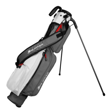 Orlimar Pitch 'N Putt Elite Synthetic Leather Sunday Golf Bag, Gray/White (OR125243)