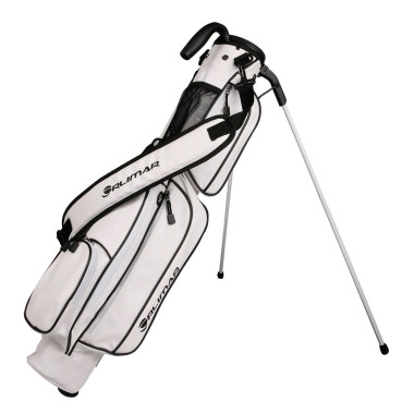 Orlimar Pitch 'N Putt Elite Synthetic Leather Sunday Golf Bag, White/Black (OR125236)
