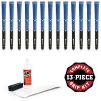 Karma V-Cord - 13 piece Golf Grip Kit Standard Black/Blue(with tape, solvent, vise clamp) (GKRF175)