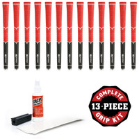 Karma V-Cord - 13 piece Golf Grip Kit Standard Black/Red (with tape, solvent, vise clamp) (GKRF174)