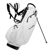 Powerbilt TPS Dunes Synthetic Leather Golf Stand Bag, White/Black (PB125250)