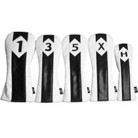 Sahara White Quilted Retro Golf Headcover Set - 5 Pack (SAH126745)