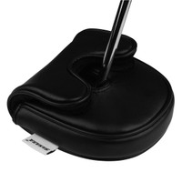 Sahara Synthetic Leather Center Shaft, Zero Torque Mallet Putter Head Cover, Black (SAH129562)