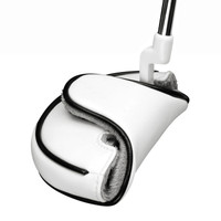 white mallet head cover, synthetic leather, headcover