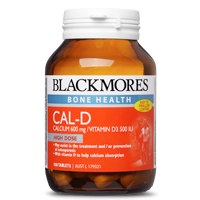 Blackmores Cal-D provides the daily dose of calcium and vitamin D3 to help prevent and treat osteoporosis, in two easy to swallow tablets.