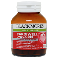 Blackmores CardiWell™ Omega Q10 is a convenient two-in-one formula for a healthy heart. It contains relevant doses of omega-3s as well as CoQ10 to support healthy functioning of the heart.